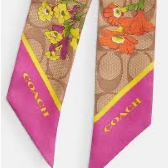 NWT Coach signature silk skinny scarf - Picture 2 of 3